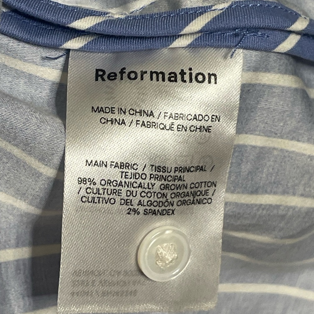 Reformation Weston Stripe Dress Blue and White - Picture 7 of 7